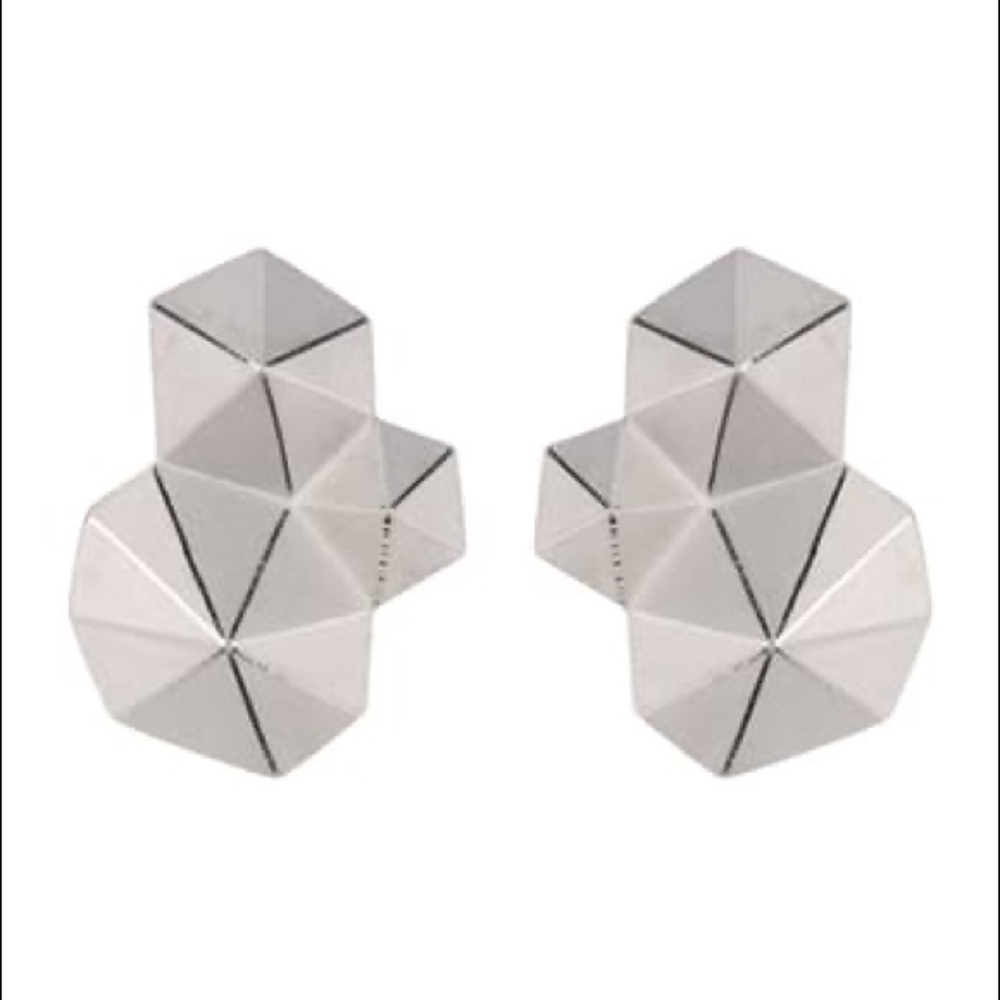 Sterling Silver Geometric Cluster Stud Earrings